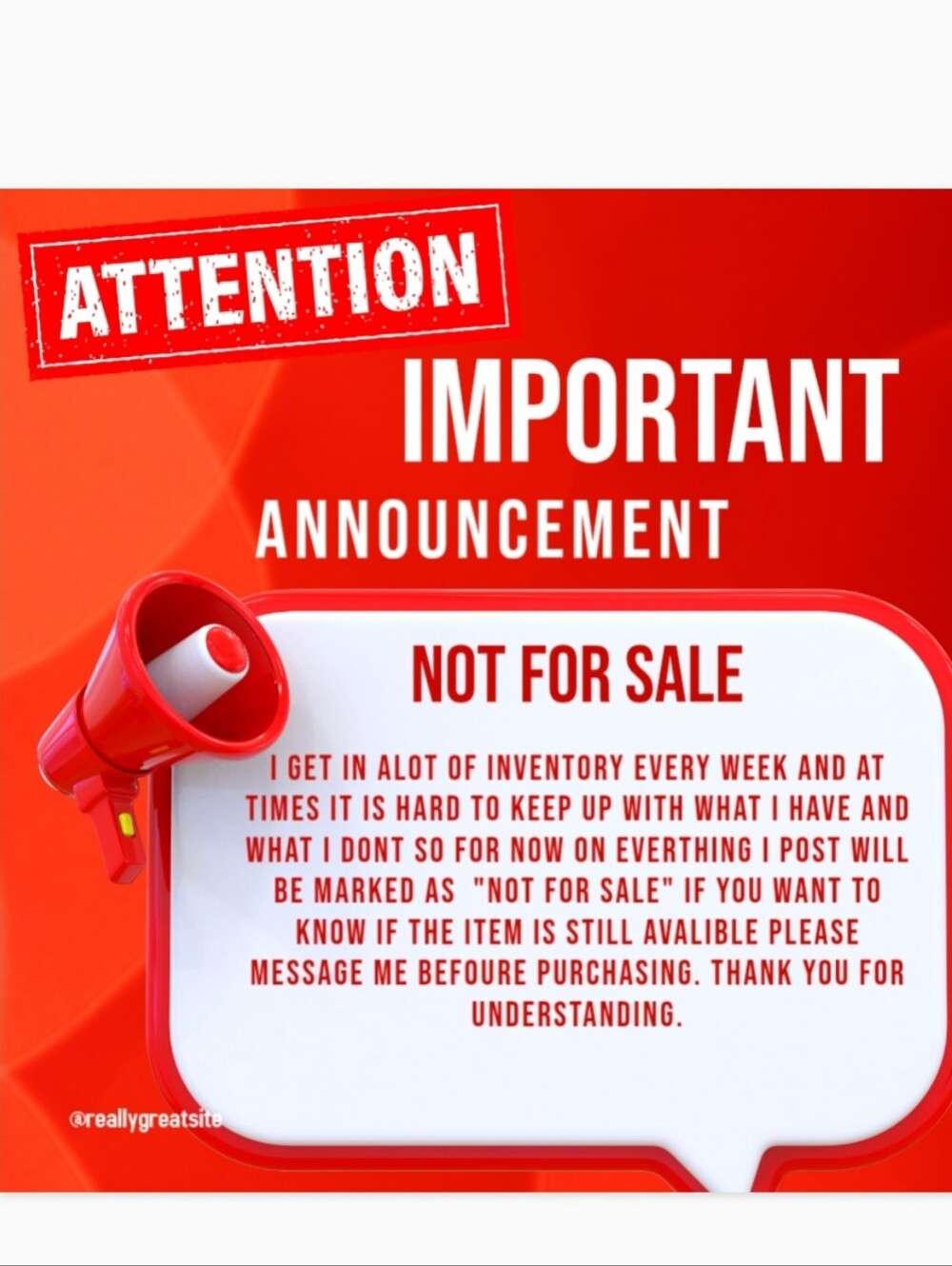 NOT FOR SALE